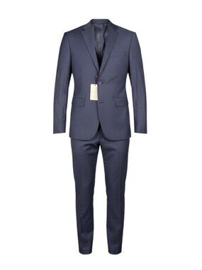 Alain Dupetit Mens Navy Blue Two-Piece Suit Blazer & Dress Pants 38R 32W NWT